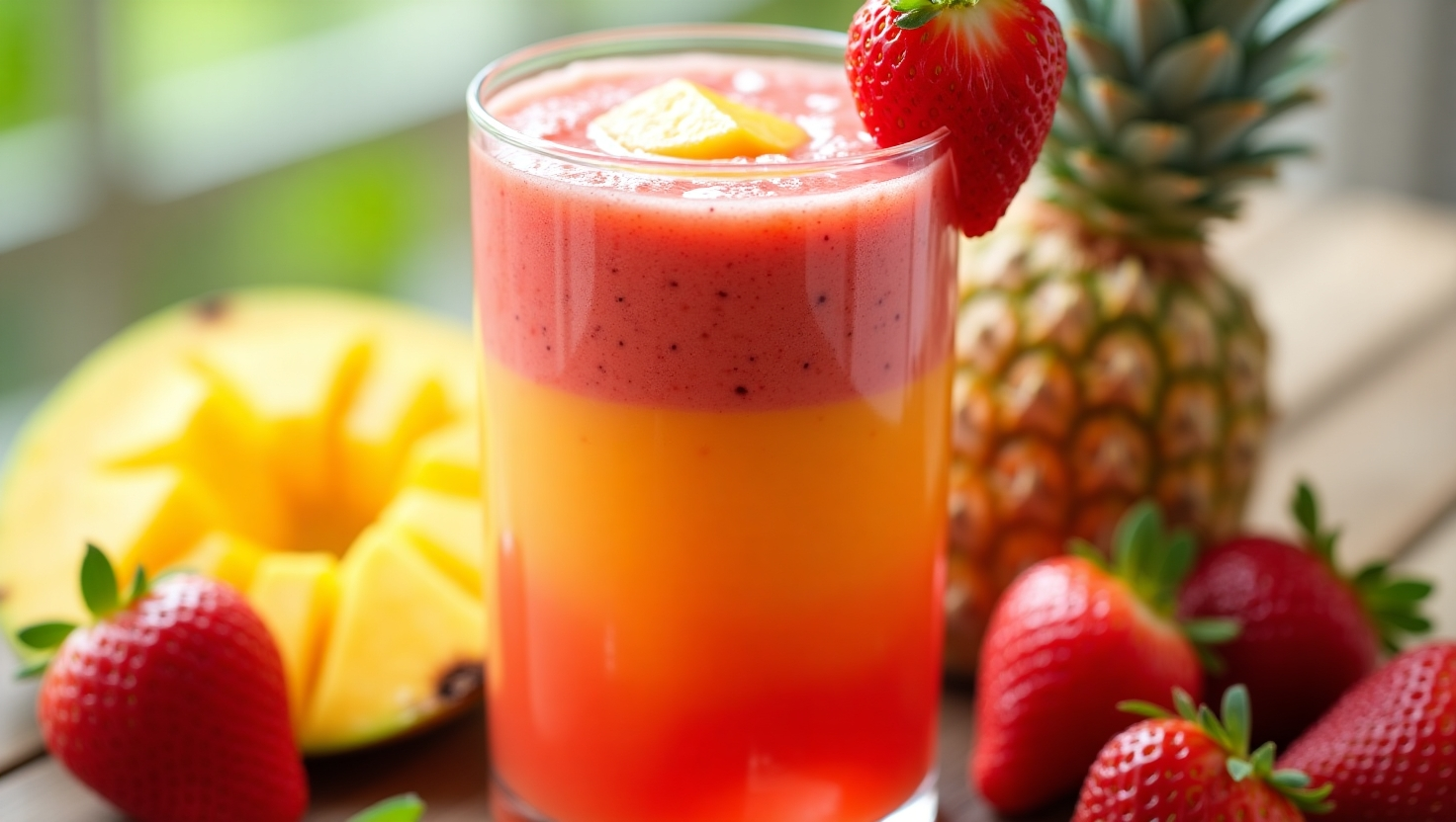 strawberry mango pineapple smoothie