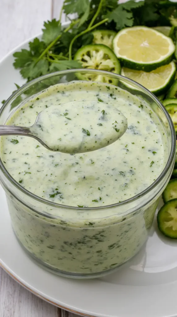 Creamy Cilantro Garlic Sauce With Jalapeños & Limes